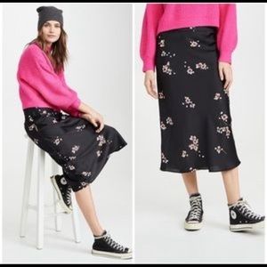 Free People Normani Bias Midi Skirt Sz 12